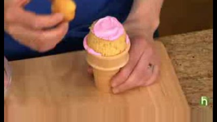How to make cupcakes in ice cream cones