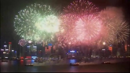 Spectacular firework display in Hong Kong 