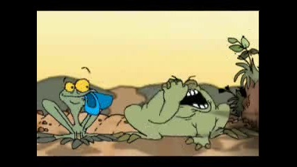 Две жаби се бият за мухи!голям Смях !!!!!