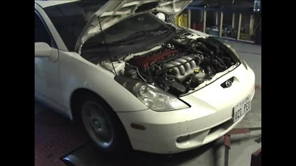 Celica Gt - S Turbo 10psi 91 octane 350 hp Dyno run 