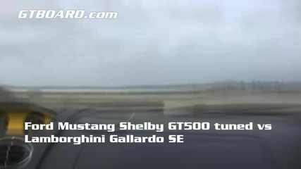 Ford Mustang Shelby Gt500 tuned vs Lamborghini Gallardo Se 