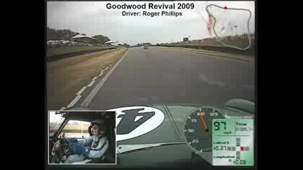 Goodwood Revival 2009 classic mini in - car race video - Roger Phillips driving (2/3)