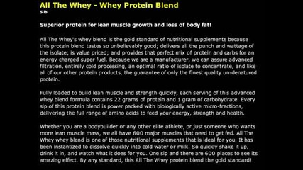 All The Whey - Whey Protein Muscle Bodybuilding