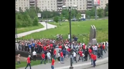 Russian football hooligans Spartak vs. Zenit