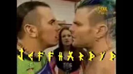 Matt amp Jeff Hardy with Lita fight backstage