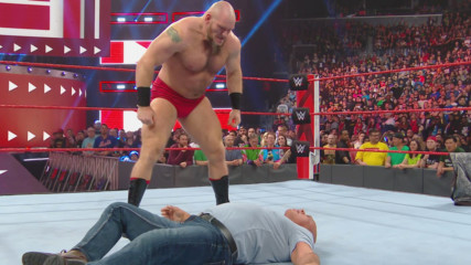 Lars Sullivan debuts on Raw to attack Kurt Angle: Raw, April 8, 2019