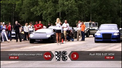 Audi Rs6 Evotech vs Lamborghini Murcielago Lp640