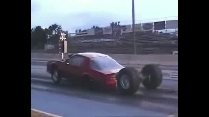 Drag Car Loses Tires - Funny Video