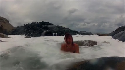 Epic Yoga Instructor Exercise Fail _ Girl Taken Out by Wave
