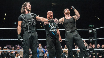 Rollins, Ambrose and Birmingham to Angle: "You still got it"