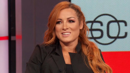 Ronda Rousey, Becky Lynch and Charlotte Flair join ESPN's SportsCenter to discuss main eventing WrestleMania