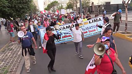 Peru: Anti-COVID vaxx protesters march in Lima against children vaccination