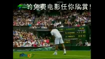 Wimbledon - Federer - Hrbaty - 2:0 Втори Сет!