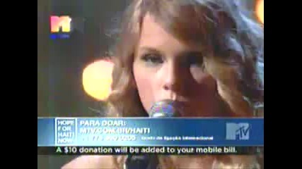 Taylor Swift Hope For Haiti Now Taylor Swift Live - January 23 2010 - Mtv Brazil 