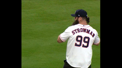 Braun Strowman throws out first pitch at Houston Astros game