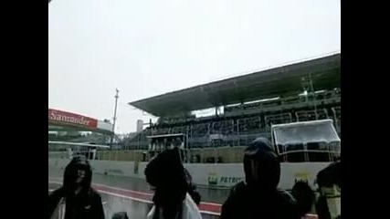 Nico Rosberg scared by thunder and lightning xd 