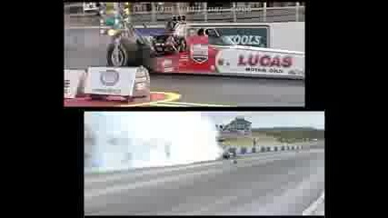 Drag Racing slow motion video - Top Fuel Action !