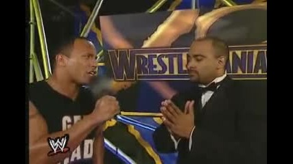 Скалата се гаври с Тренера - The Rock is making fun of Coachman Wrestlemania X8 