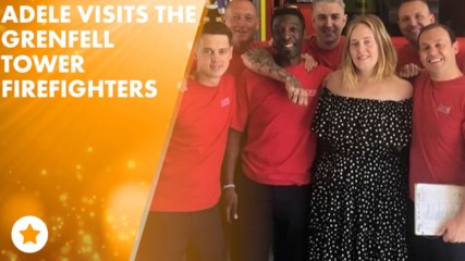 Adele visits Chelsea firefighters for 'tea and cuddles'