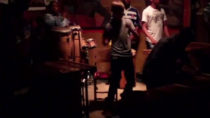 Justin Bieber playing with an African Band