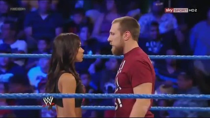 Aj Kisses Cm Punk & Daniel Bryan on Smackdown 2012.07.03 Version 2 (different Camera Angle)