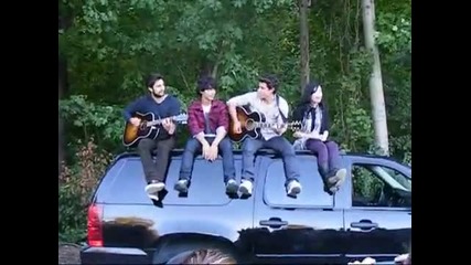 Jonas Brothers with Demi Lovato singing in Rockwood Ontario. 