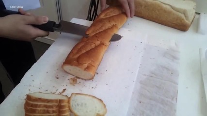 Рязане на хляб с ултразвуков нож