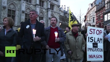 Belgium: PEGIDA supporters rally against Islam in Ghent