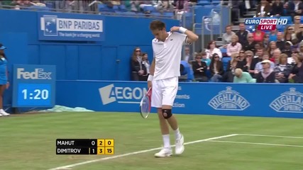 G. Dimitrov vs. N. Mahut - Atp250 Queens 2012 Round 3 Highlights Hd