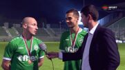 Ивайло Чочев и Георги Русев след спечелената титла с Лудогорец