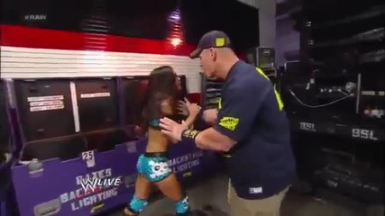 John Cena Calms Aj Lee Down from Going Crazy Backstage - Wwe Raw 121012 Full Show