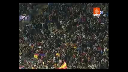 Spain - Italy 1 - 0 David Villa Разстреля Buffon Директно в ъгъла ! 