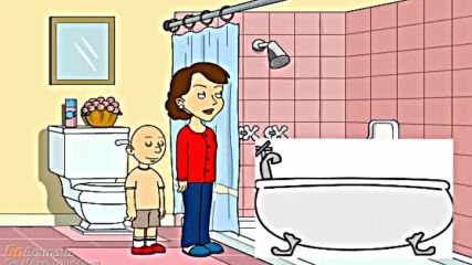 Caillou refuses to take a bath and gets grounded