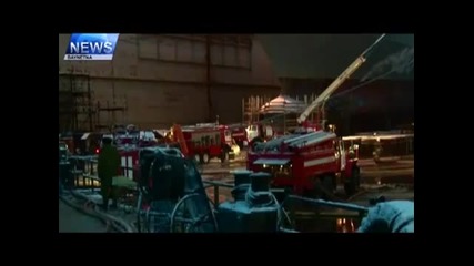 Гасене на пожар на руска ядрена подводница