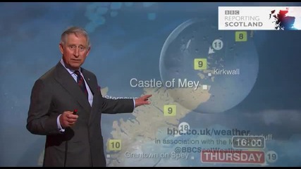 Принц Чарлс представя прогнозата за времето Bbc