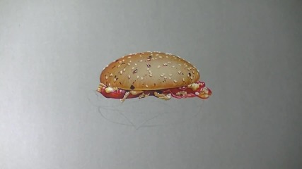 Реалистично рисуване на хамбургер!
