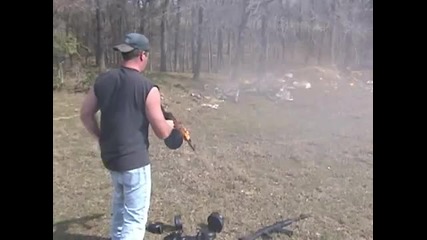 Burning Ak47 - 300 Rounds & on Fire 