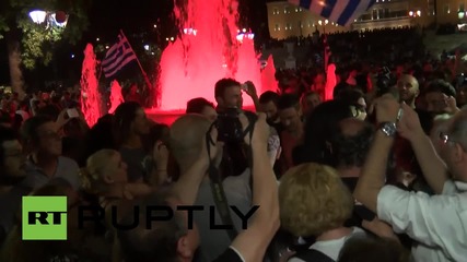 Greece: Parliamentary speaker mobbed by jubilant'OXI' crowds