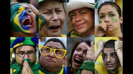 Реакциите на бразилските фенове по време на мача Бразилия - Германия - 1-7 2014