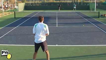 Robin Soderling and Marin Cilic Warm Up - - Indian Wells Pt. 01 