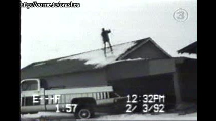 как се спуска със ски от покрива