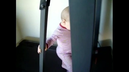 Gage on the treadmill...hole in wall