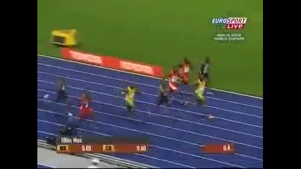 Юсеин Болт с ненормален рекорд на световно първенство - 100 м. 