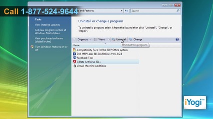 Uninstall G Data® Antivirus 2011 from Windows® Vista