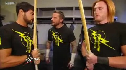 Cm Punk makes Heath Slater and Justin Gabriel deny their new Nexus initiation
