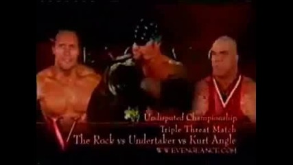 Undertaker Vs Kurt Angle Vs The Rock - Vengeance 2002.wmv