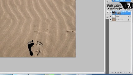 Фотошоп рисуване на реалистични форми в пясъка / Photoshop realistic shapes on th beach