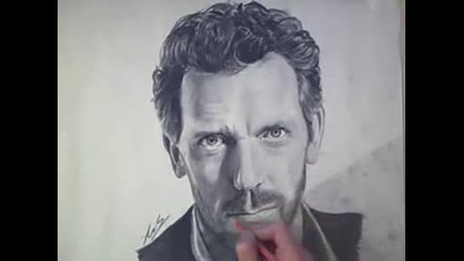 House Md (hugh Laurie) Portrait Speed drawing