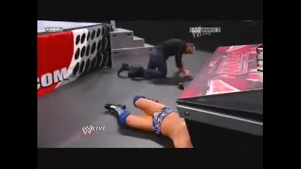 The Miz Vs Evan Bourne ( Jack Swagger) Eve Torres -ring announcer
