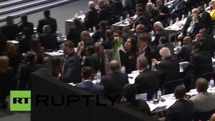 Switzerland: Protesters interrupt FIFA congress to demand Israel's expulsion